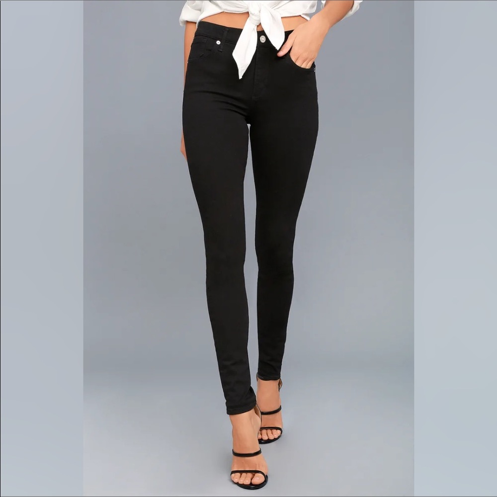 AGOLDE Filter Free High Rise Skinny Jeans Black Size 28